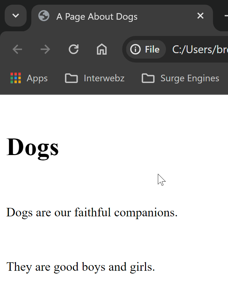 A web page about dogs.